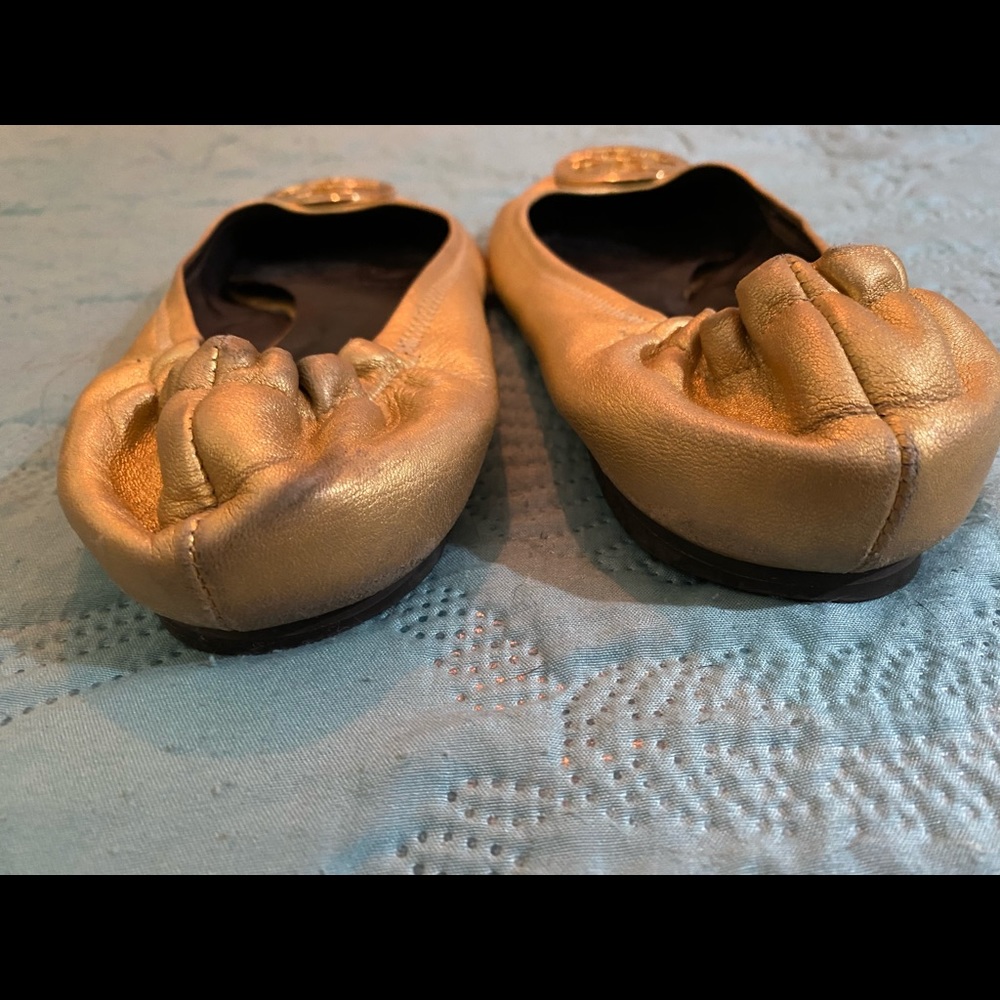 Tory Burch Gold Flats